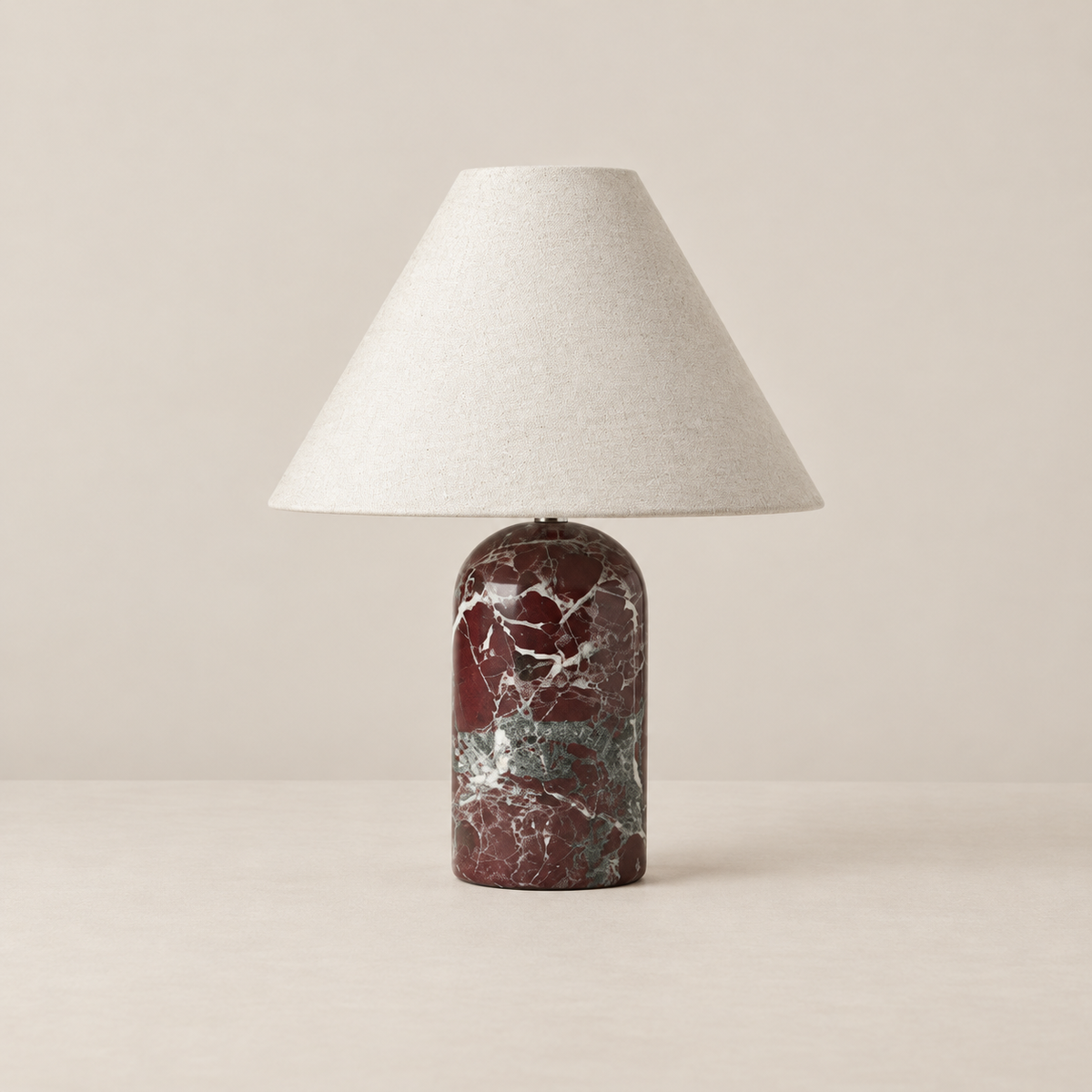 Red Marble Table Lamp
