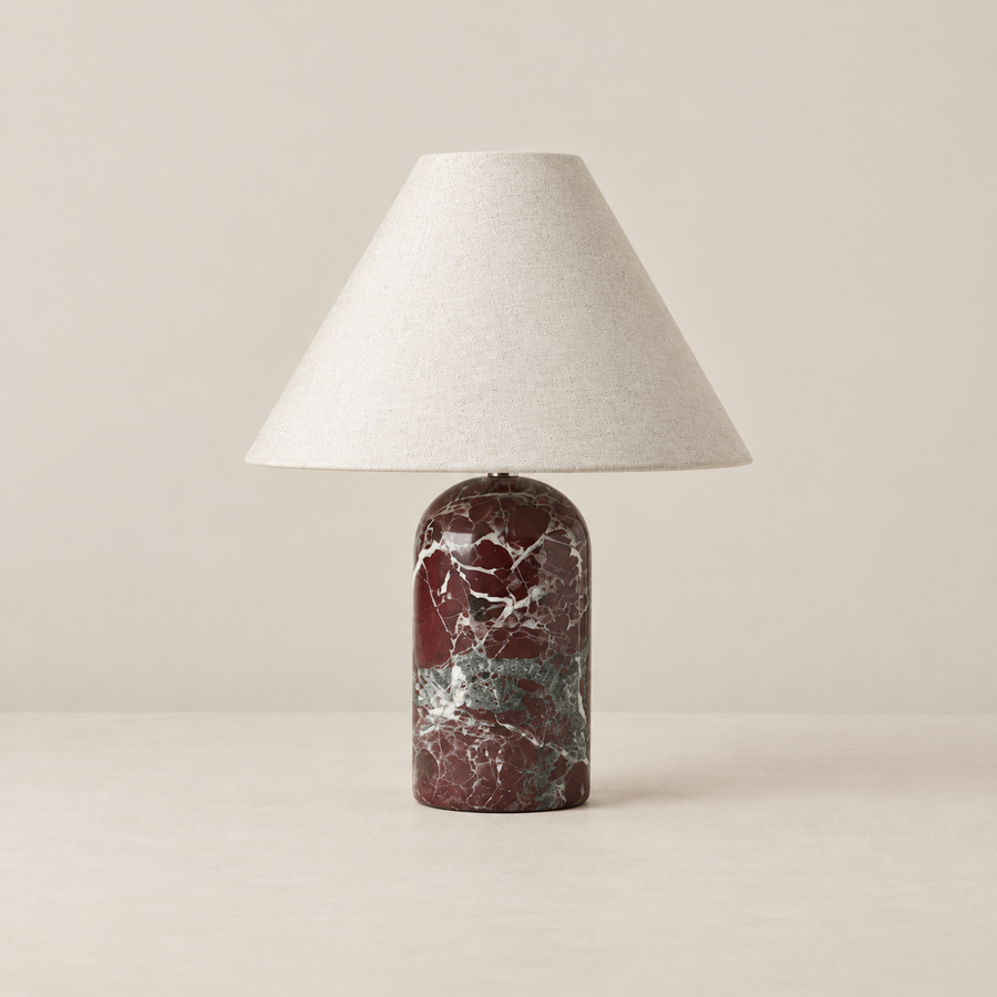 Red Marble Table Lamp