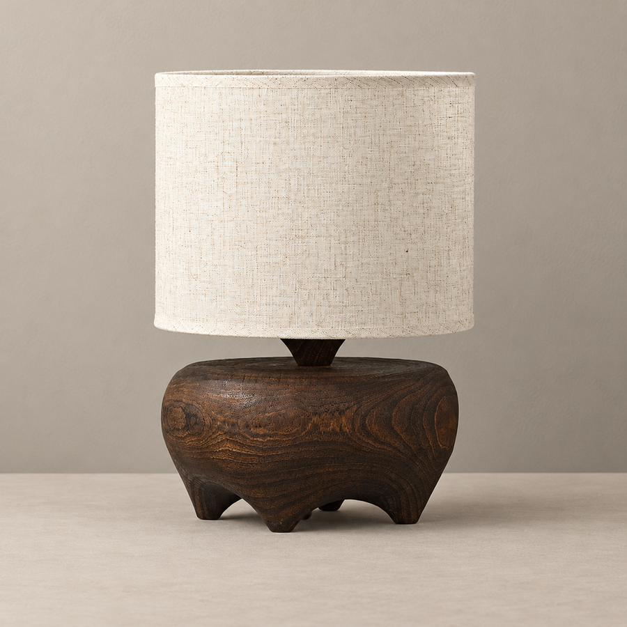 Carved Wood Table Lamp