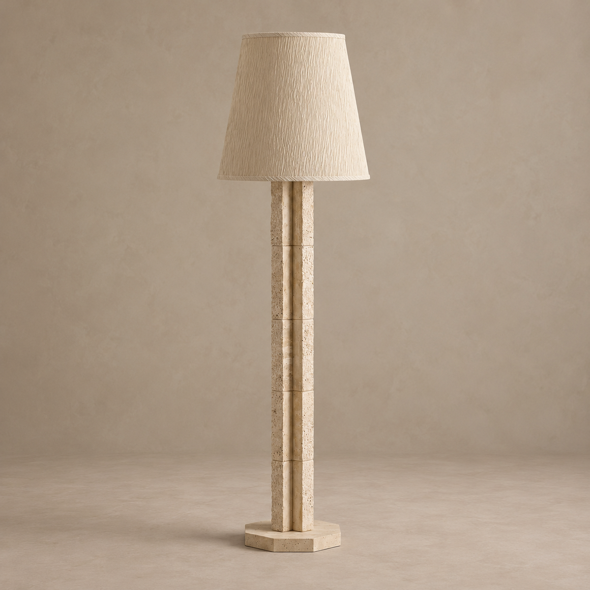 Travertine Block Floor Lamp