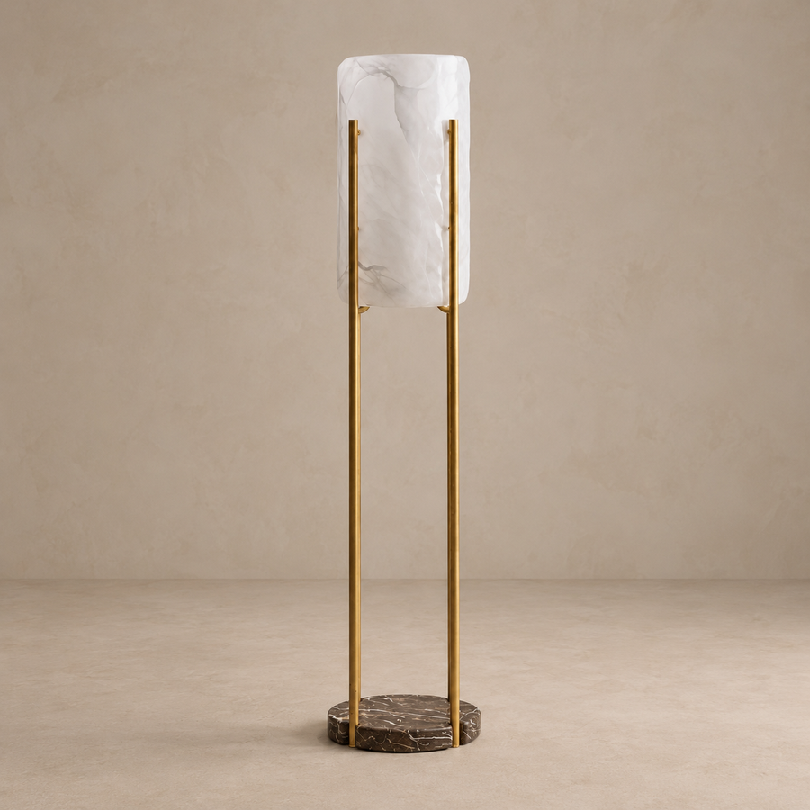 Minimalist Marble & Brass Floor Lamp