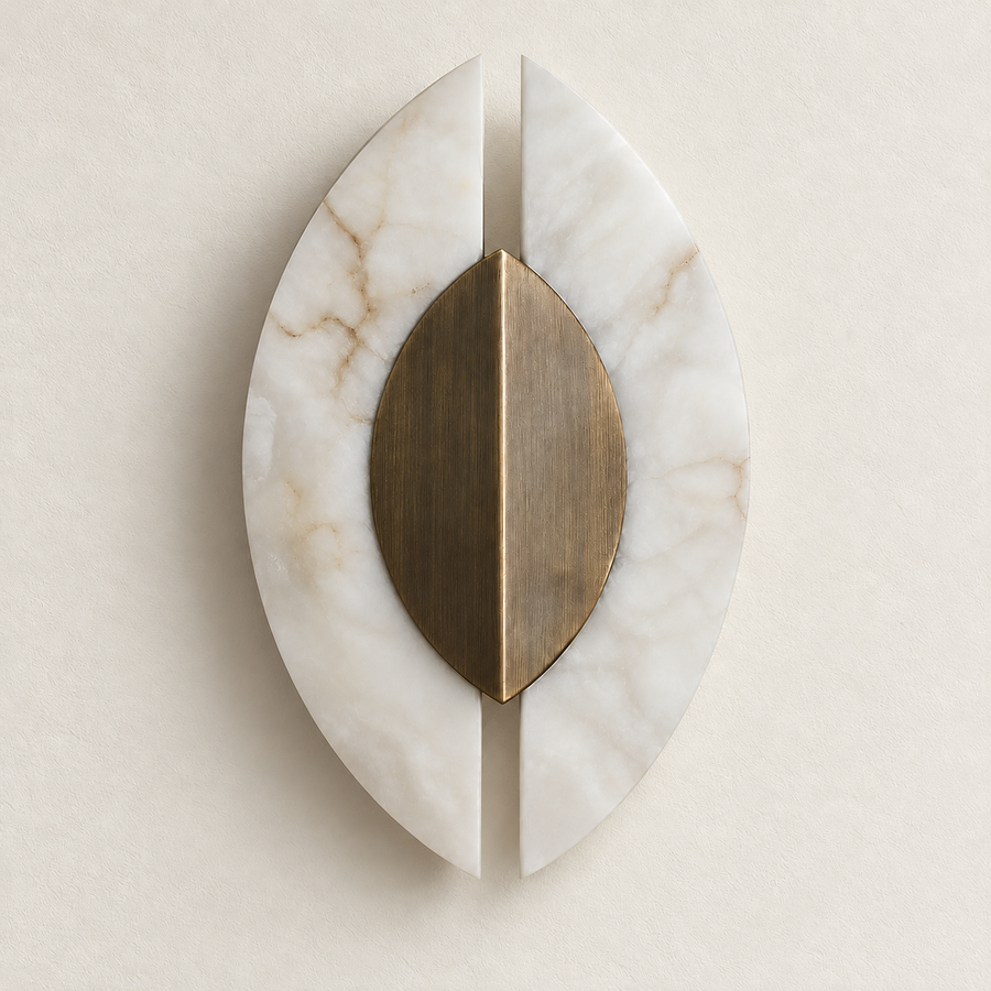 Alabaster Wing Wall Sconce