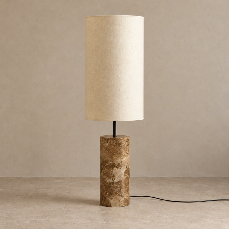 Columnar Marble Floor Lamp