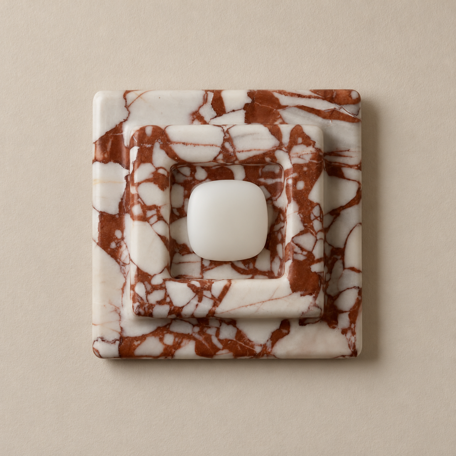 Black Marble Square Wall Sconce