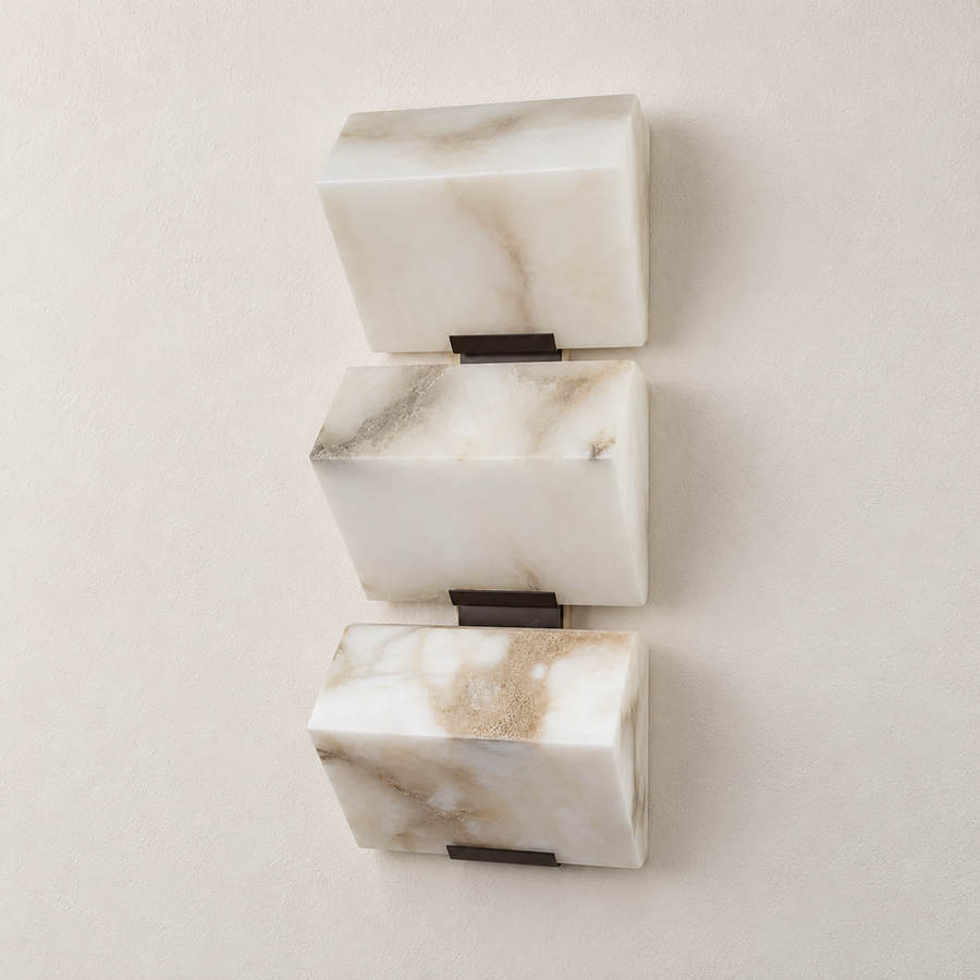 Alabaster Block Wall Sconce
