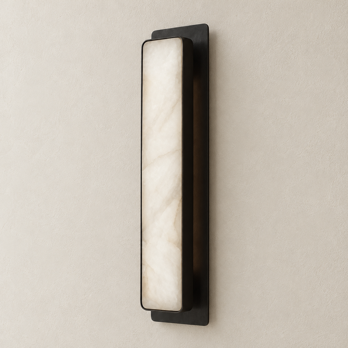 Black Mont Stone & Stainless Steel Wall Sconce