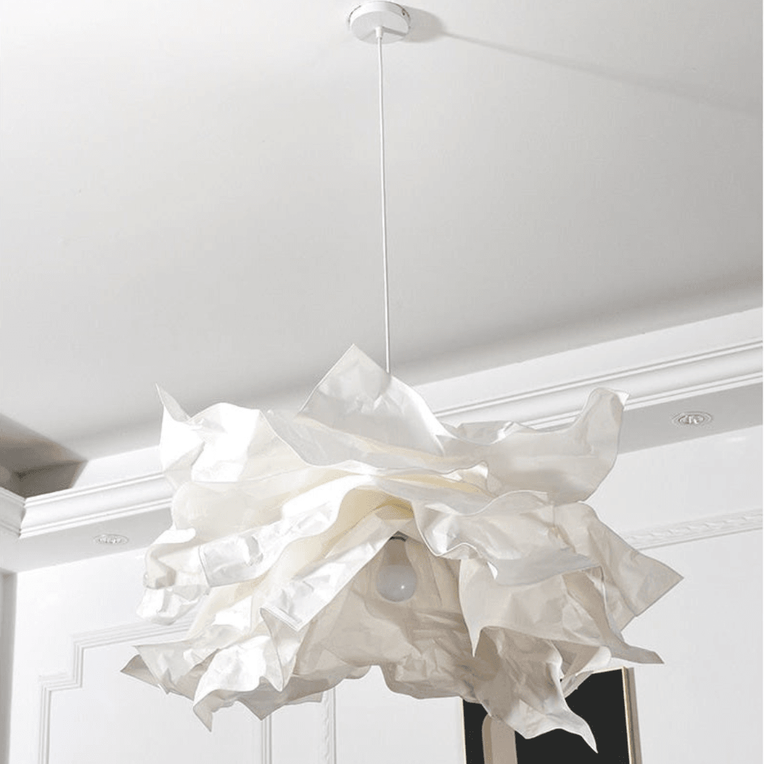 Cloud Pendant Lamp | Modern Paper Light with Adjustable Cord | Great for Dining Room Bedroom - Lamps