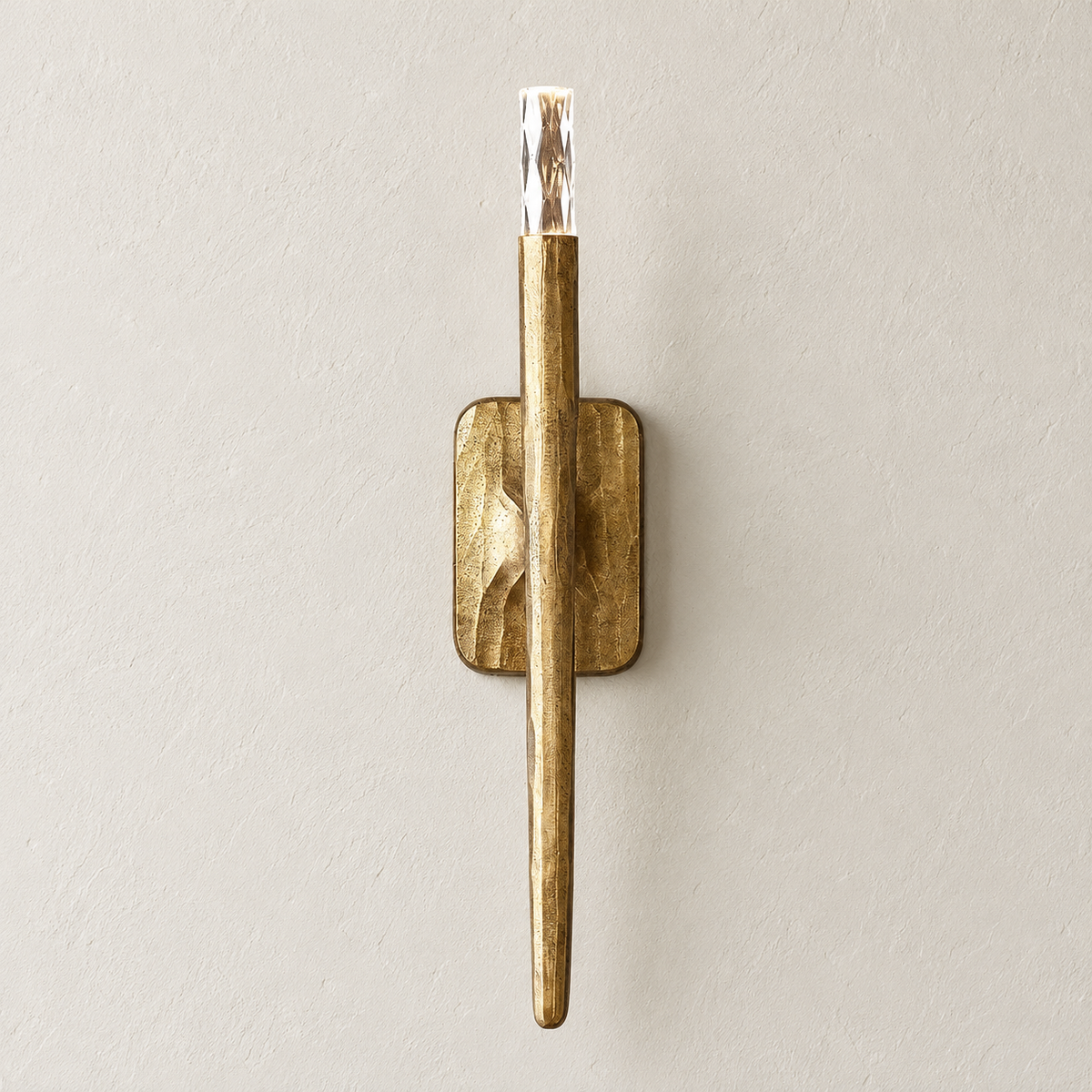 Sculptural Brass Stick Wall Sconce
