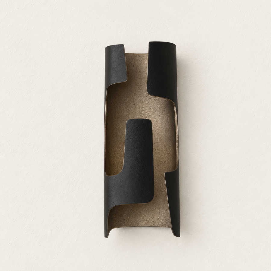 Patinated Curved Wall Sconce