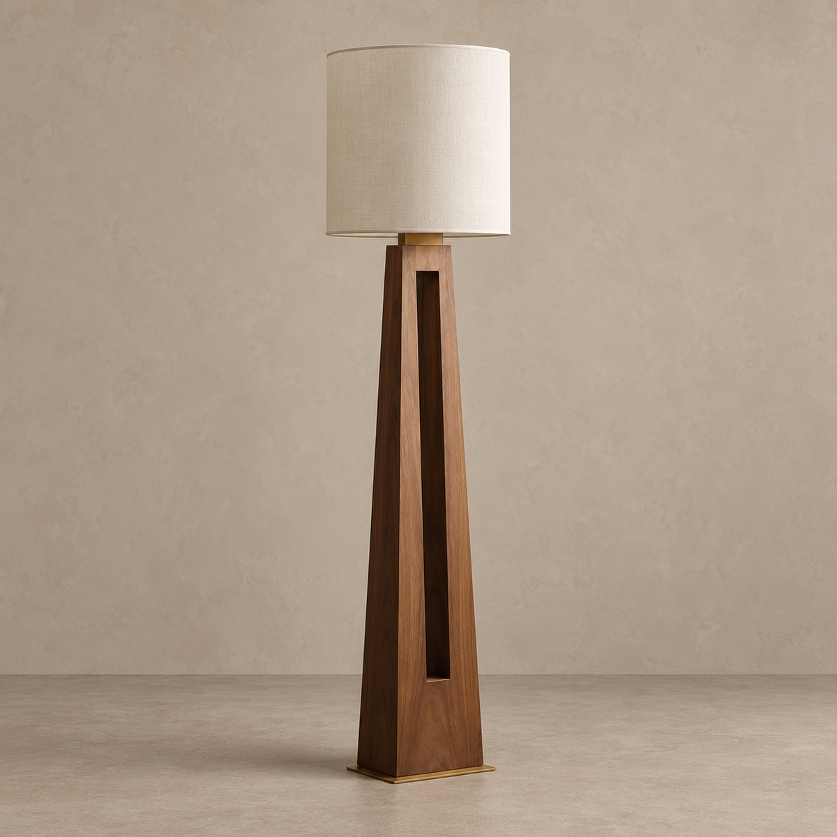 Walnut Split-Column Floor Lamp
