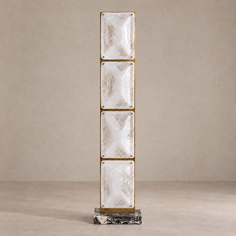 Tapered Glass Floor Lamp