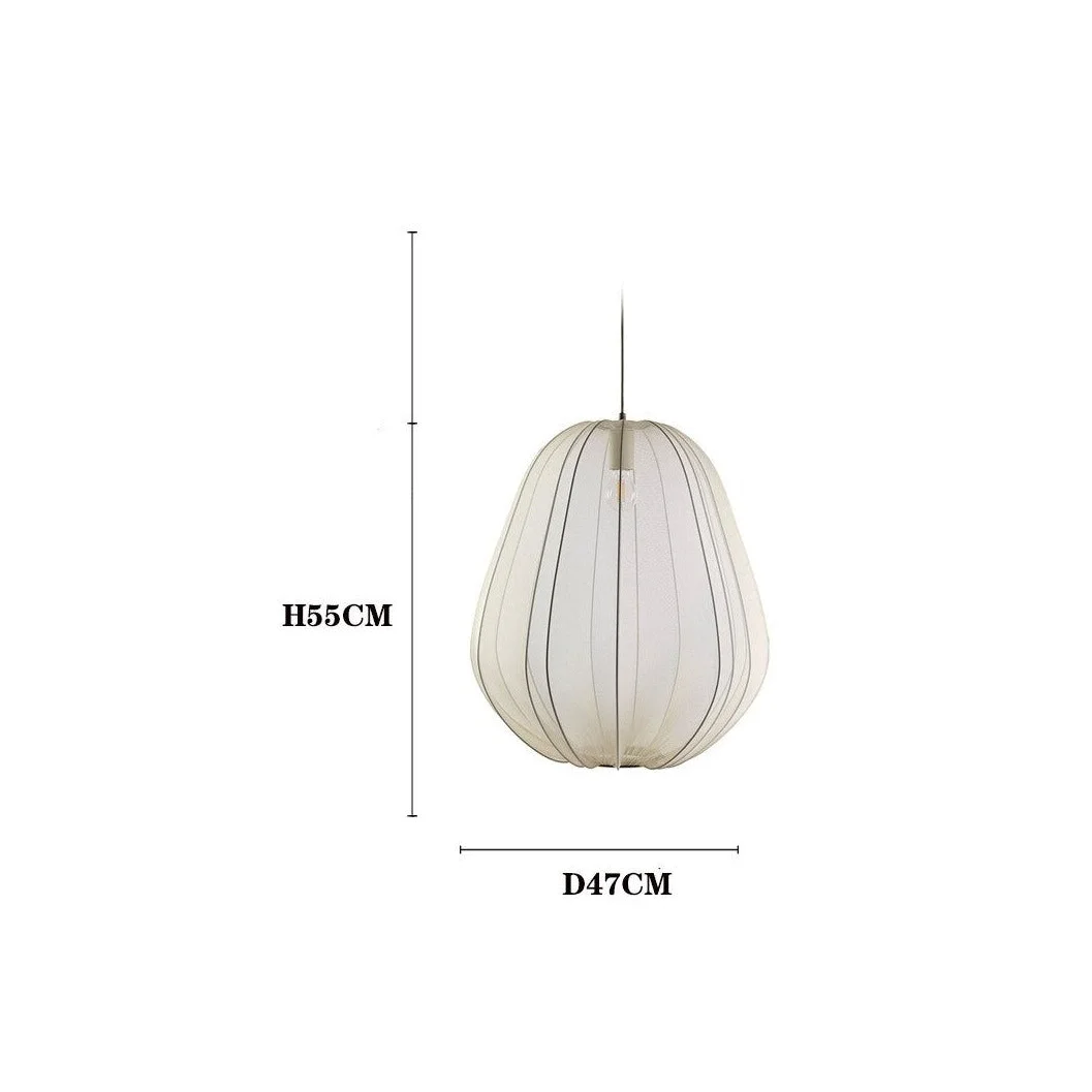 Cocoon Iron Mesh Pendant Light | Luxurious Minimalist White Fabric Lampshade | Elegant Interiors
