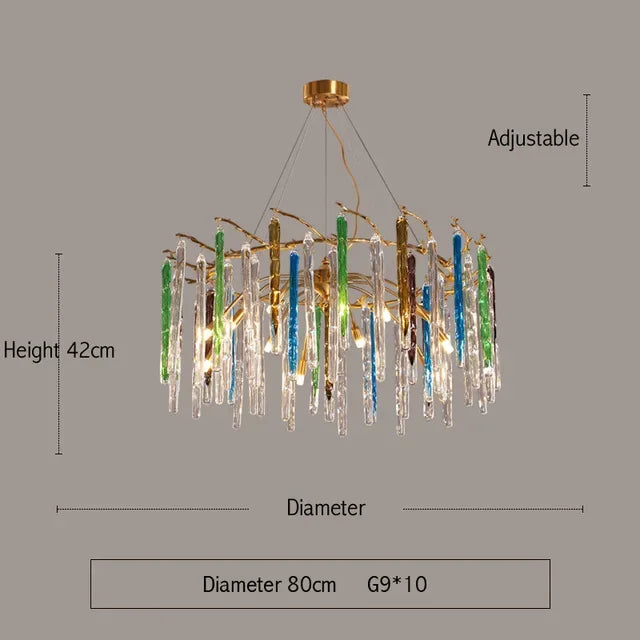 Colorful Luxury Crystal Chandelier for Living Room Stair Dining