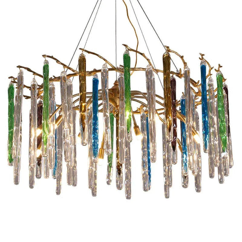 Colorful Luxury Crystal Chandelier for Living Room Stair Dining