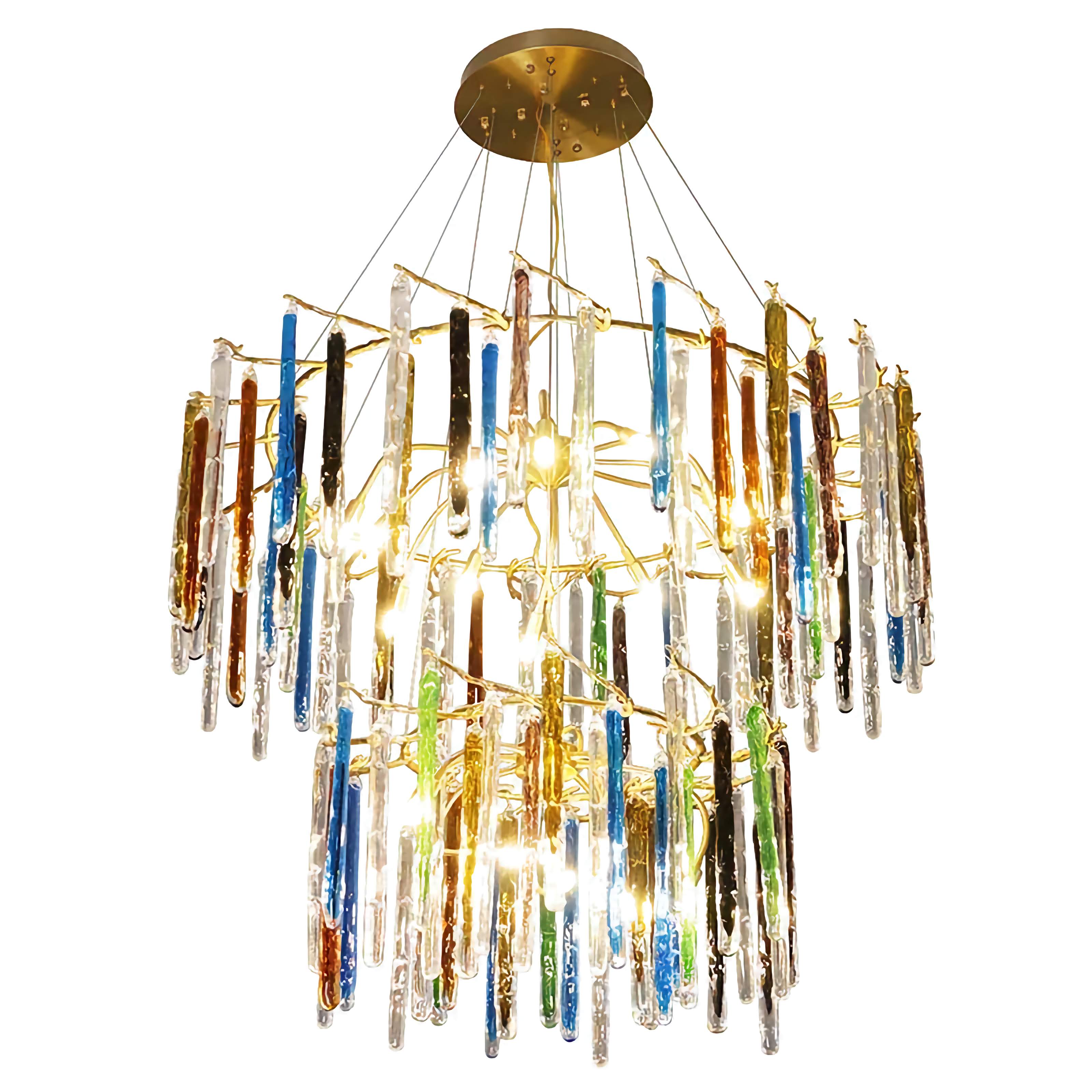 Colorful Luxury Crystal Chandelier for Living Room Stair Dining
