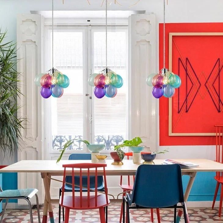 Colorful Glass Balloon Pendant Lamp | Whimsical Stained Design