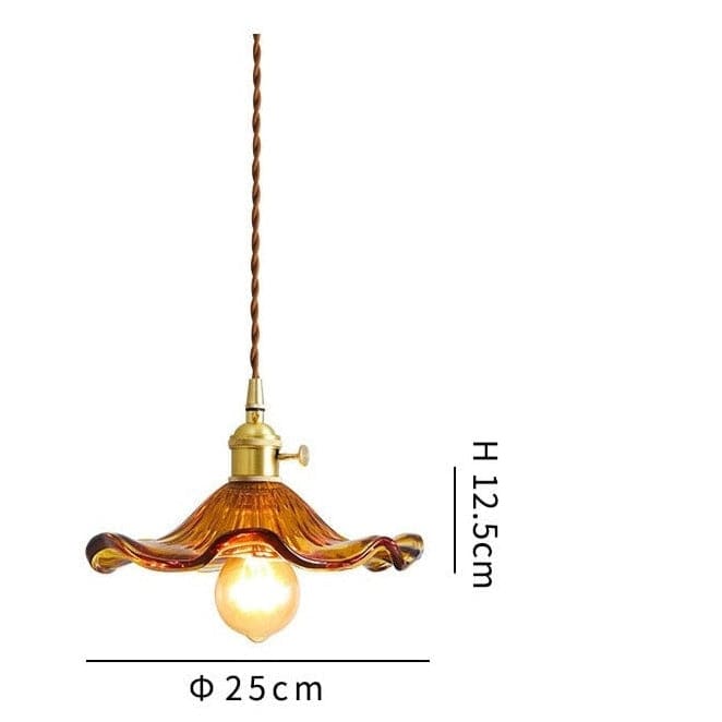 Glass Pendant Lighting | Green Champagne Biophilic Design Cottagecore Lamps | 1-lights - Lamps