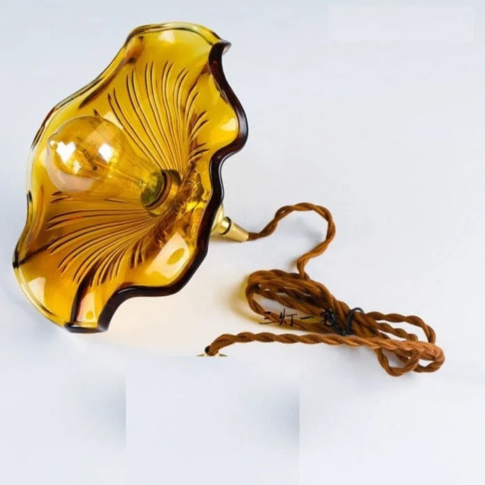 Glass Pendant Lighting | Green Champagne Biophilic Design Cottagecore Lamps | 1-lights