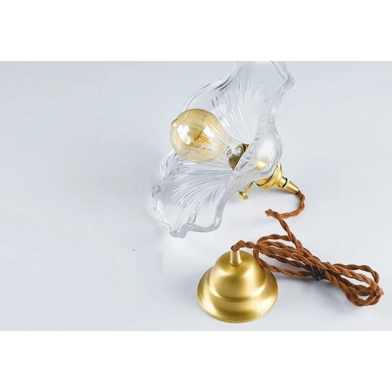 Glass Pendant Lighting | Green Champagne Biophilic Design Cottagecore Lamps | 1-lights