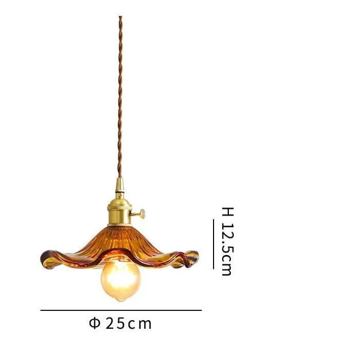 Glass Pendant Lighting | Green Champagne Biophilic Design Cottagecore Lamps | 1 Lights