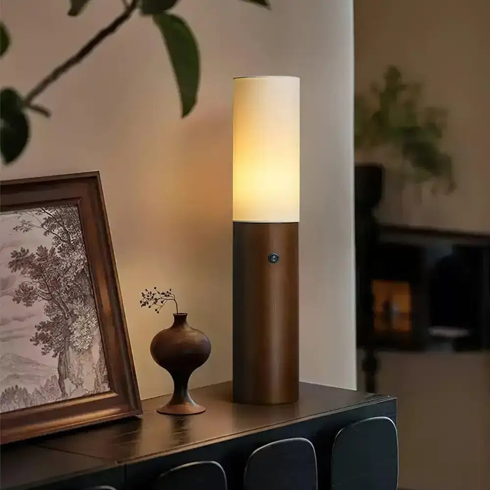 Columnar Wood Floor Lamps | Sculptural Ambient Lighting