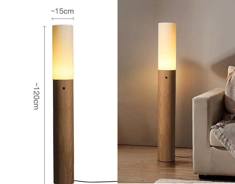 Columnar Wood Floor Lamps | Sculptural Ambient Lighting