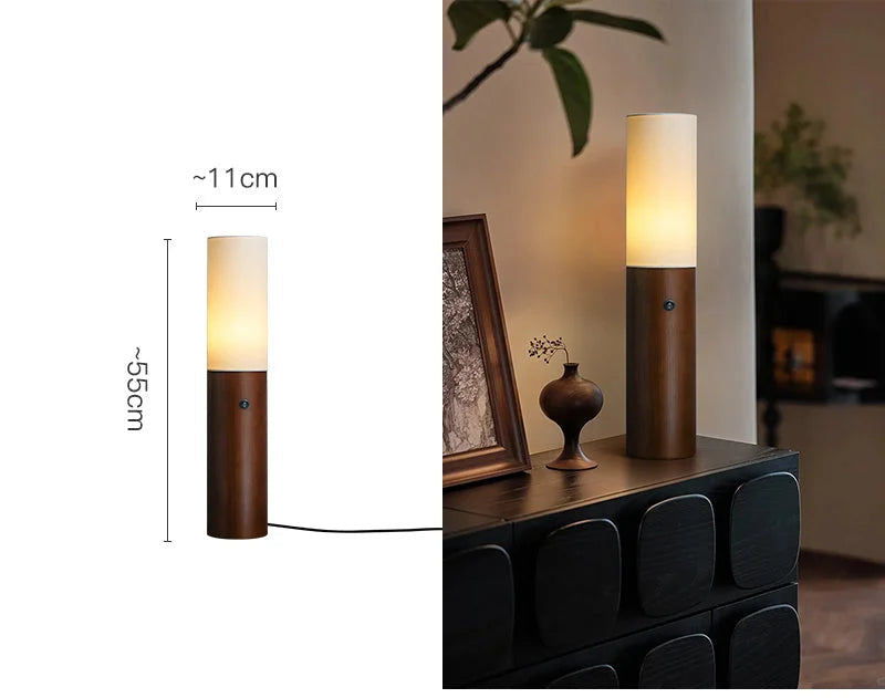 Columnar Wood Floor Lamps | Sculptural Ambient Lighting