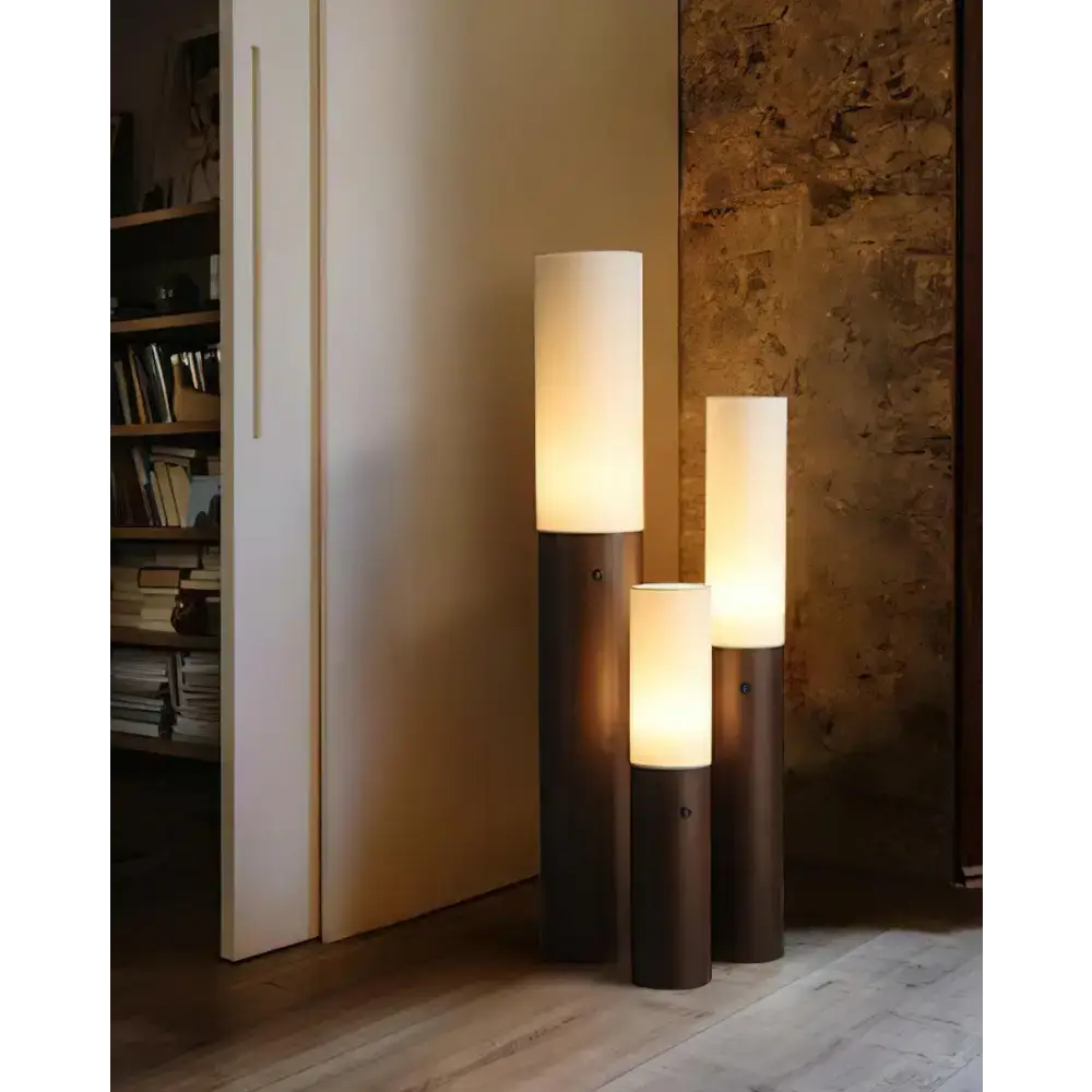 Columnar Wood Floor Lamps | Sculptural Ambient Lighting