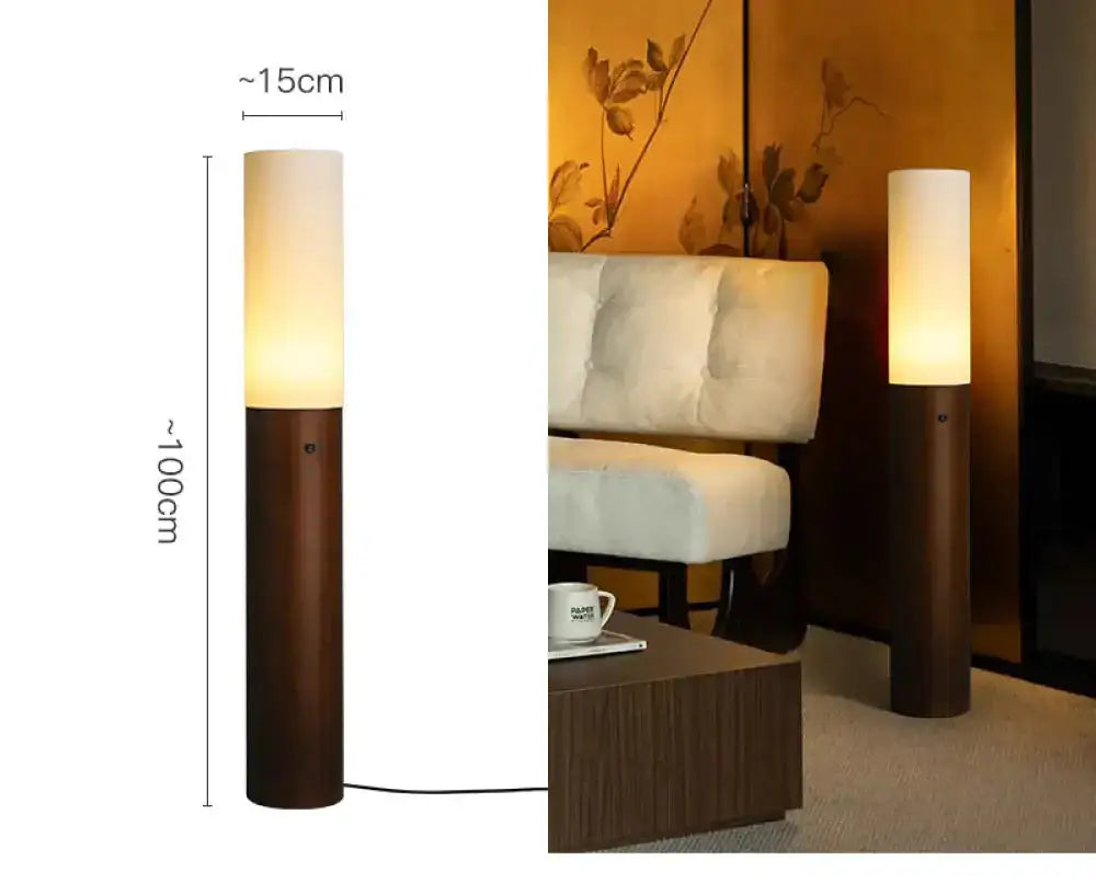 Columnar Wood Floor Lamps | Sculptural Ambient Lighting