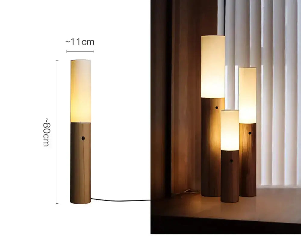 Columnar Wood Floor Lamps | Sculptural Ambient Lighting