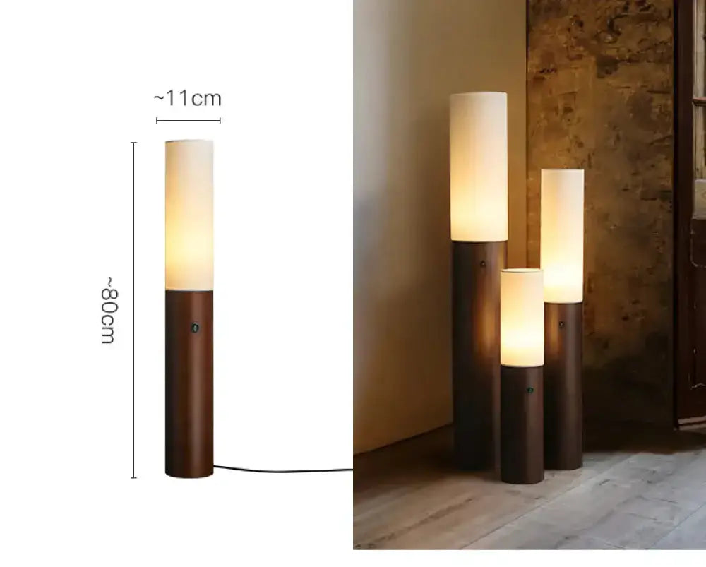 Columnar Wood Floor Lamps | Sculptural Ambient Lighting
