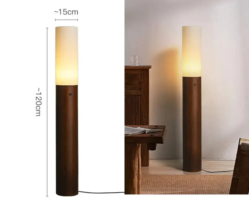 Columnar Wood Floor Lamps | Sculptural Ambient Lighting