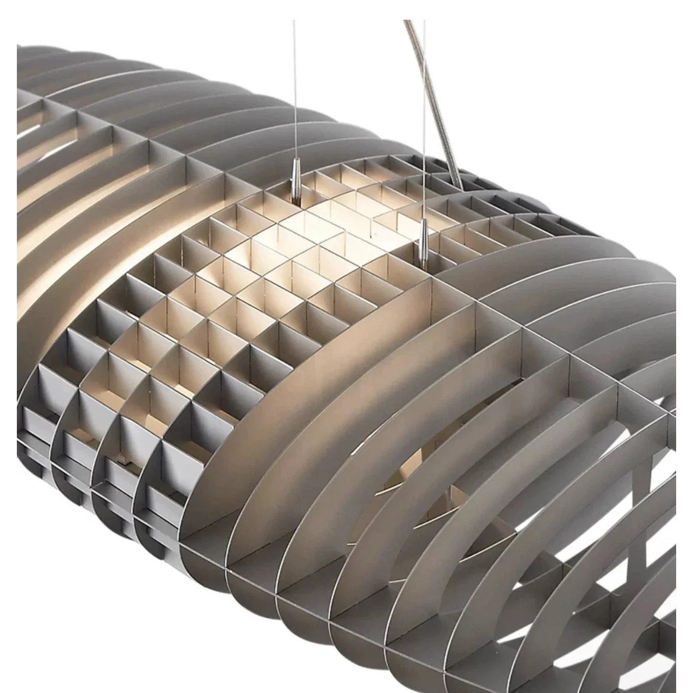 Sculptural aluminium pendant full view