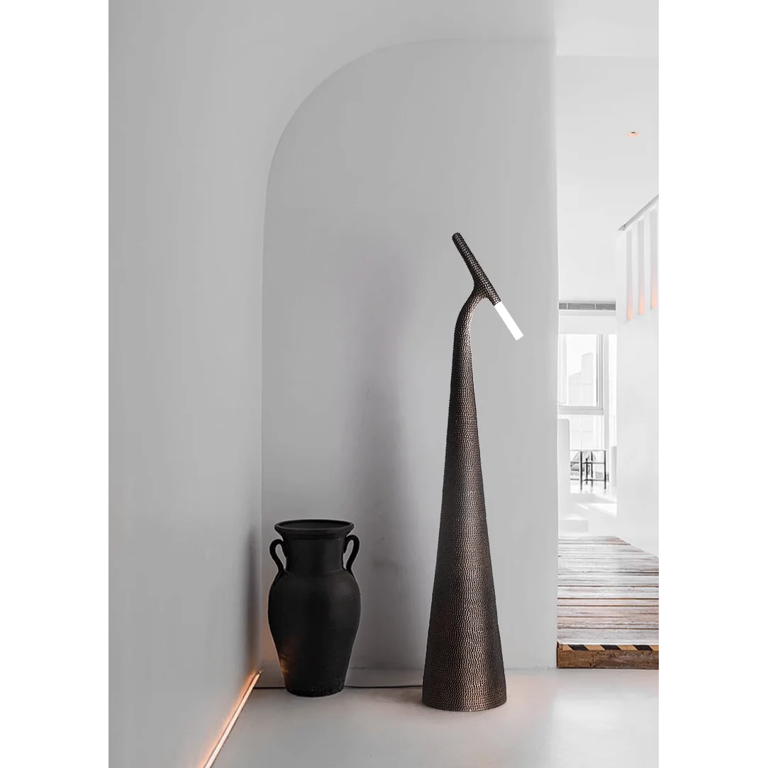 Unique Floor Lamps Art Deco Lighting Abstract Design Resin Base