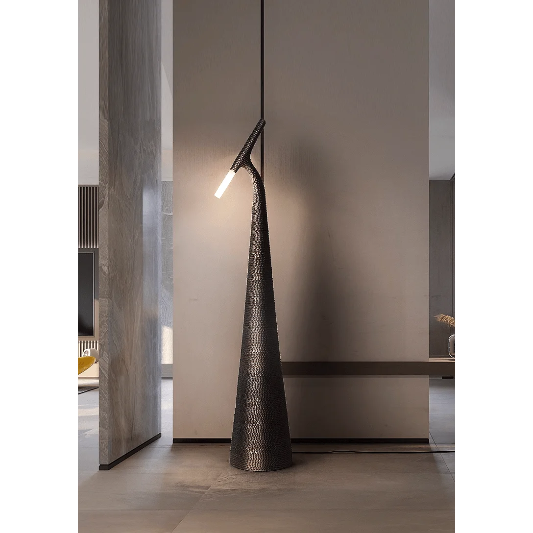 Unique Floor Lamps Art Deco Lighting Abstract Design Resin Base