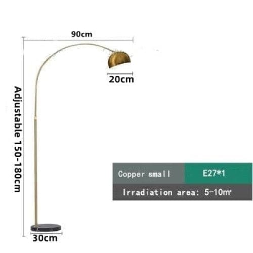 Mid-century Modern Arc Floor Lamp with Marble Base| Black Gold Living Room - Lamps