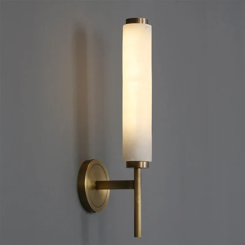 Alabaster Wall Sconce | Carved Stone & Copper Light Art Deco Modern Bedroom Foyer Dining Casalolalights Luxury Lamps