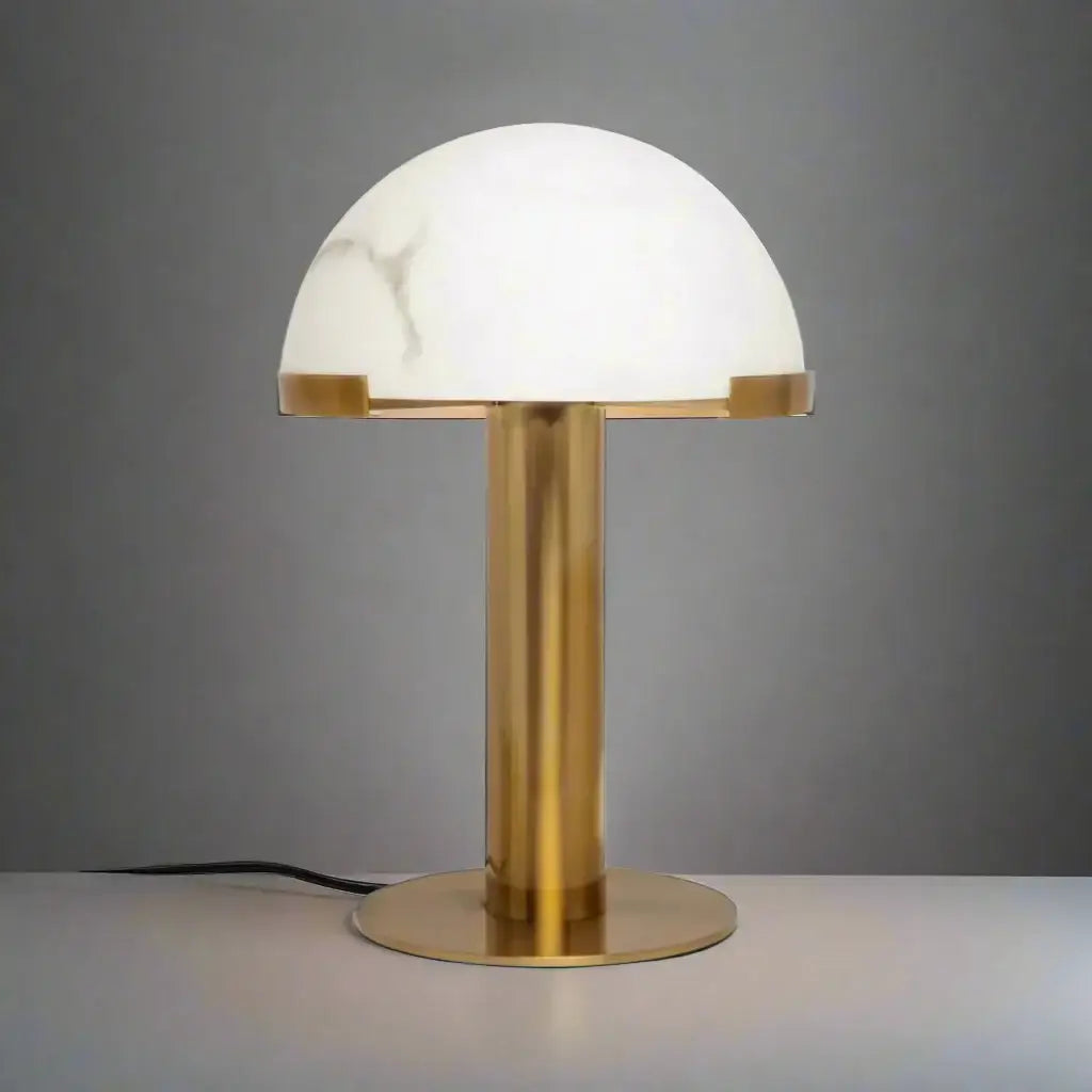Gold Copper and Dome Alabaster Table Lamp for Bedroom & Living Room | Casalola Lights - Lamps