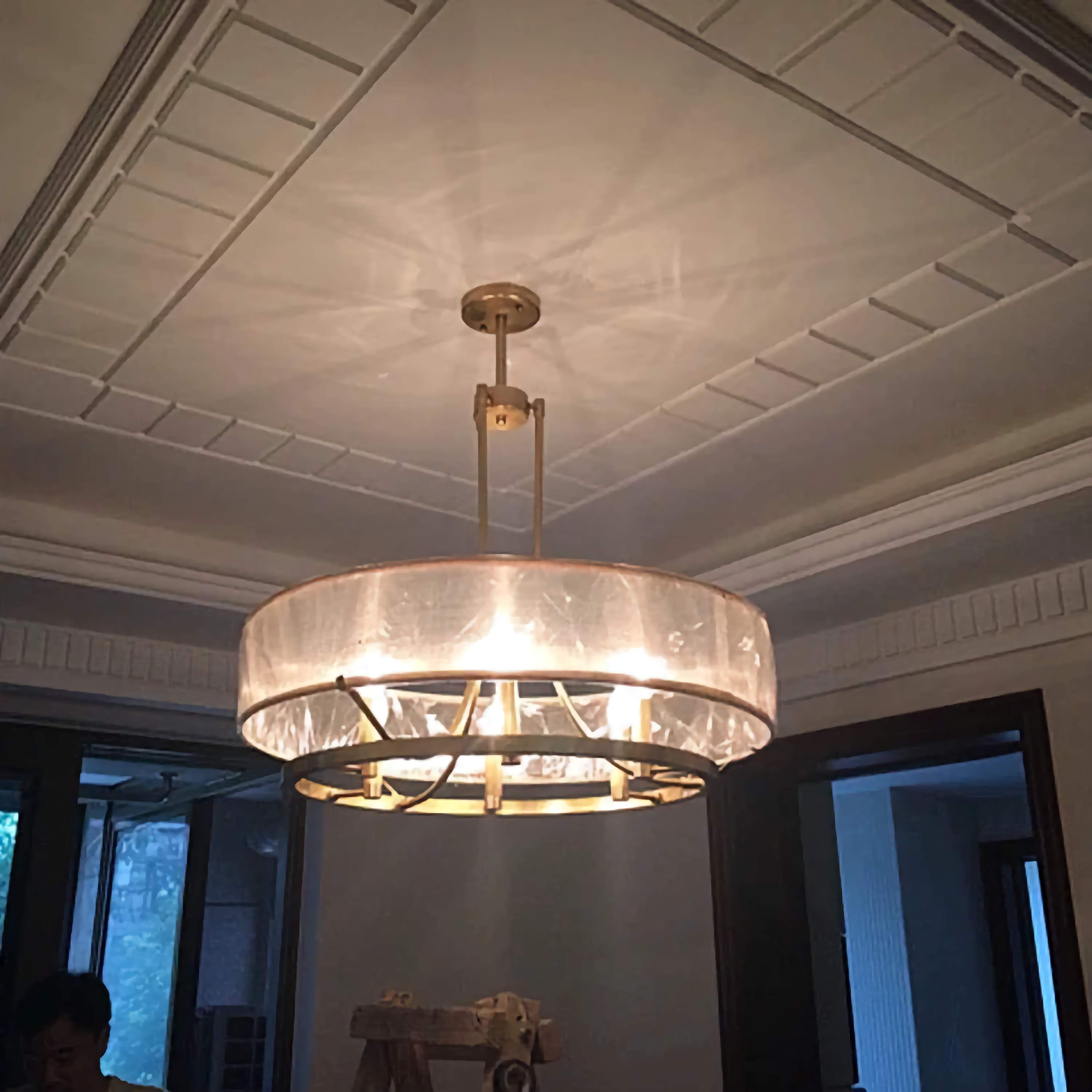 COPPER AND FABRIC SEMI-FLUSH MOUNT | DESIGN CLOPN110 - Semi-flush mounts