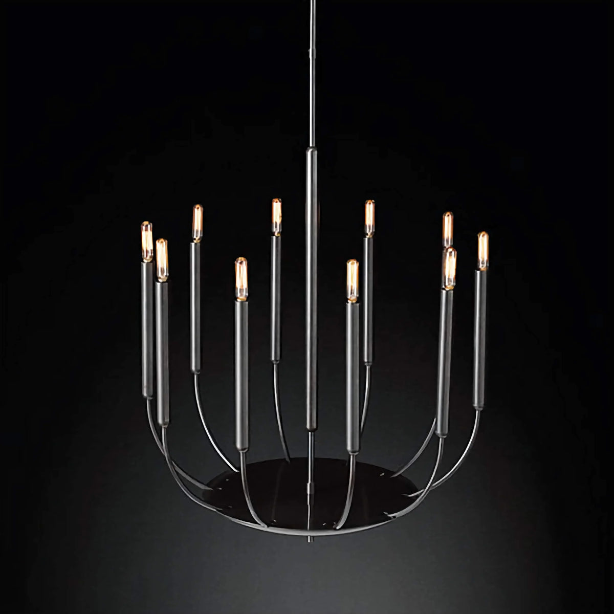 Copper Candelabra Chandelier | Candle-tube & Forged-base 60-120cm Modern Living Dining Casalolalights Luxury Lamps