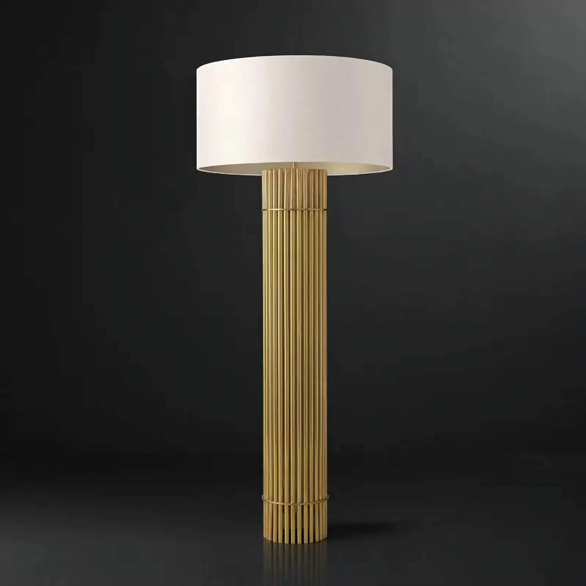 Copper Column Floor Lamp Fabric Drum Shade | 160cm Tall Wide 75cm E26/e27 Warm 2700k Casalola Lights Luxury Lamps