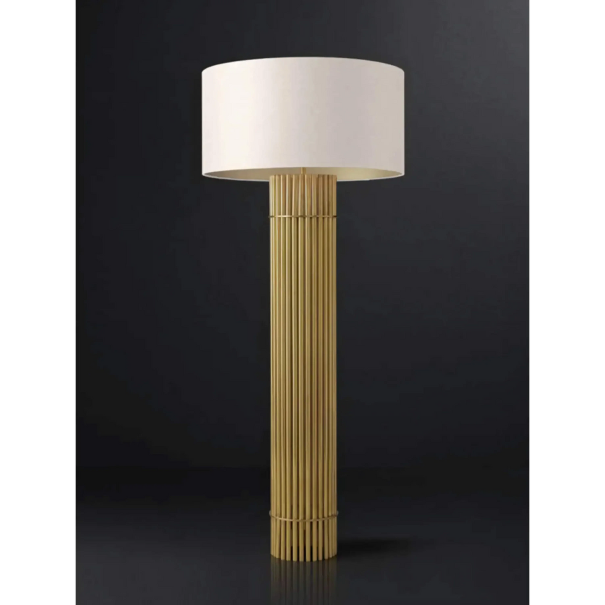 Copper Column Floor Lamp | Bronze with Fabric Drum Shade Modern Transitional Living Room Casalolalights Luxury Lamps