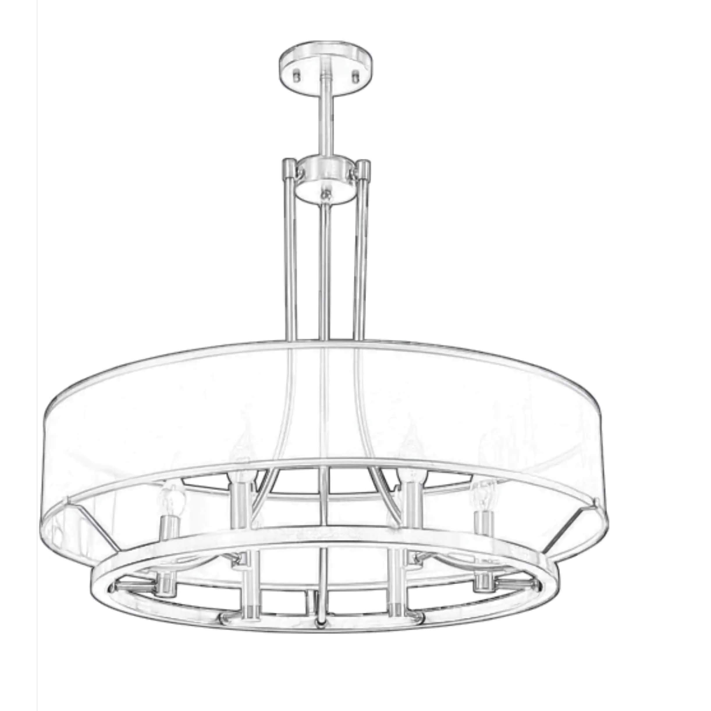 Copper and Fabric Semi-flush Mount Ceiling Light – Modern Drum Fixture for Low Ceilings