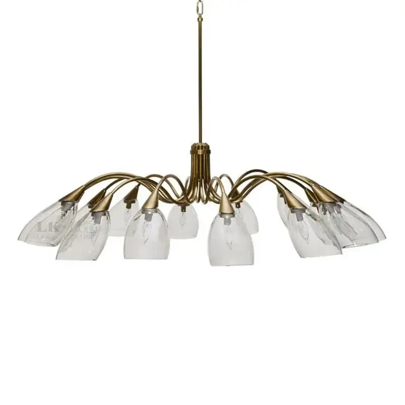 Copper Glass Chandelier – Modern Luxe Ceiling Light for Living Room or Dining - Chandeliers