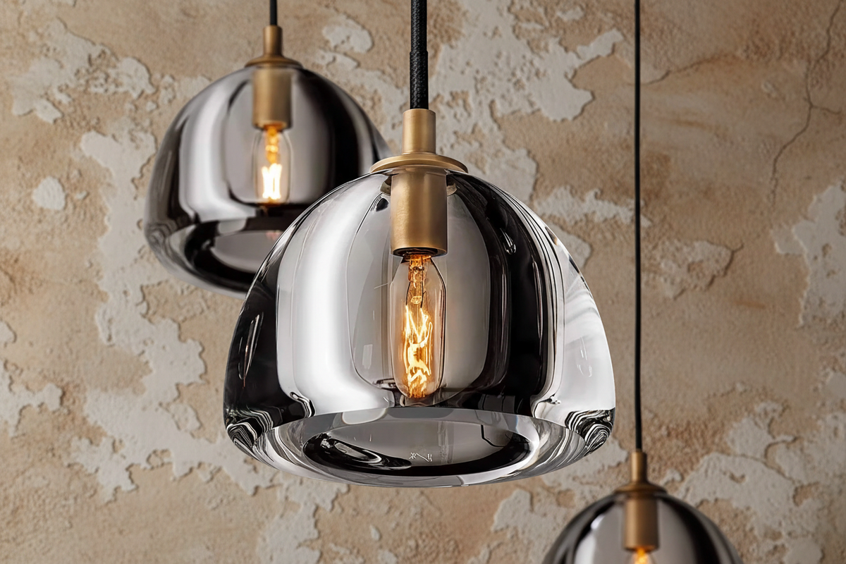 Copper & Glass Pendant Light | Clear-shade Hanging Lamp Modern Industrial Kitchen Dining Casalolalights Luxury Lamps