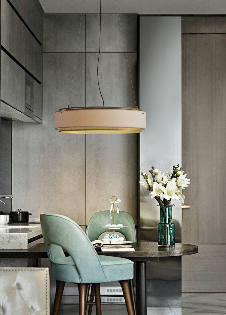Round Ceiling Light Fixture | Modern Luxe Low Lamp | Casalola - Pendant Lamps