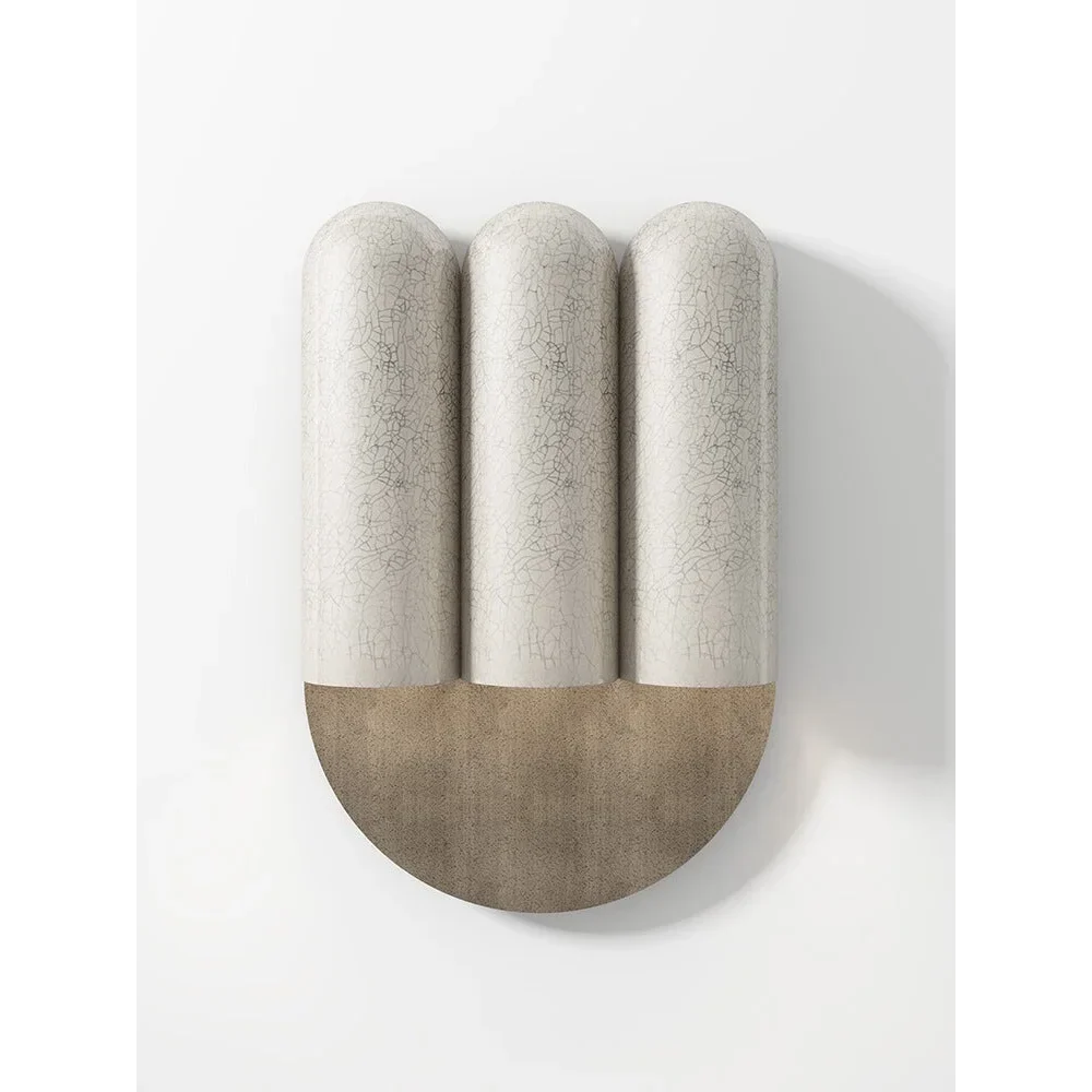 Crackle Ceramic Low Profile Wall Sconce | Single or Triple Hallway Light Dining Washer Wabi Sabi Casalola Lights Luxury