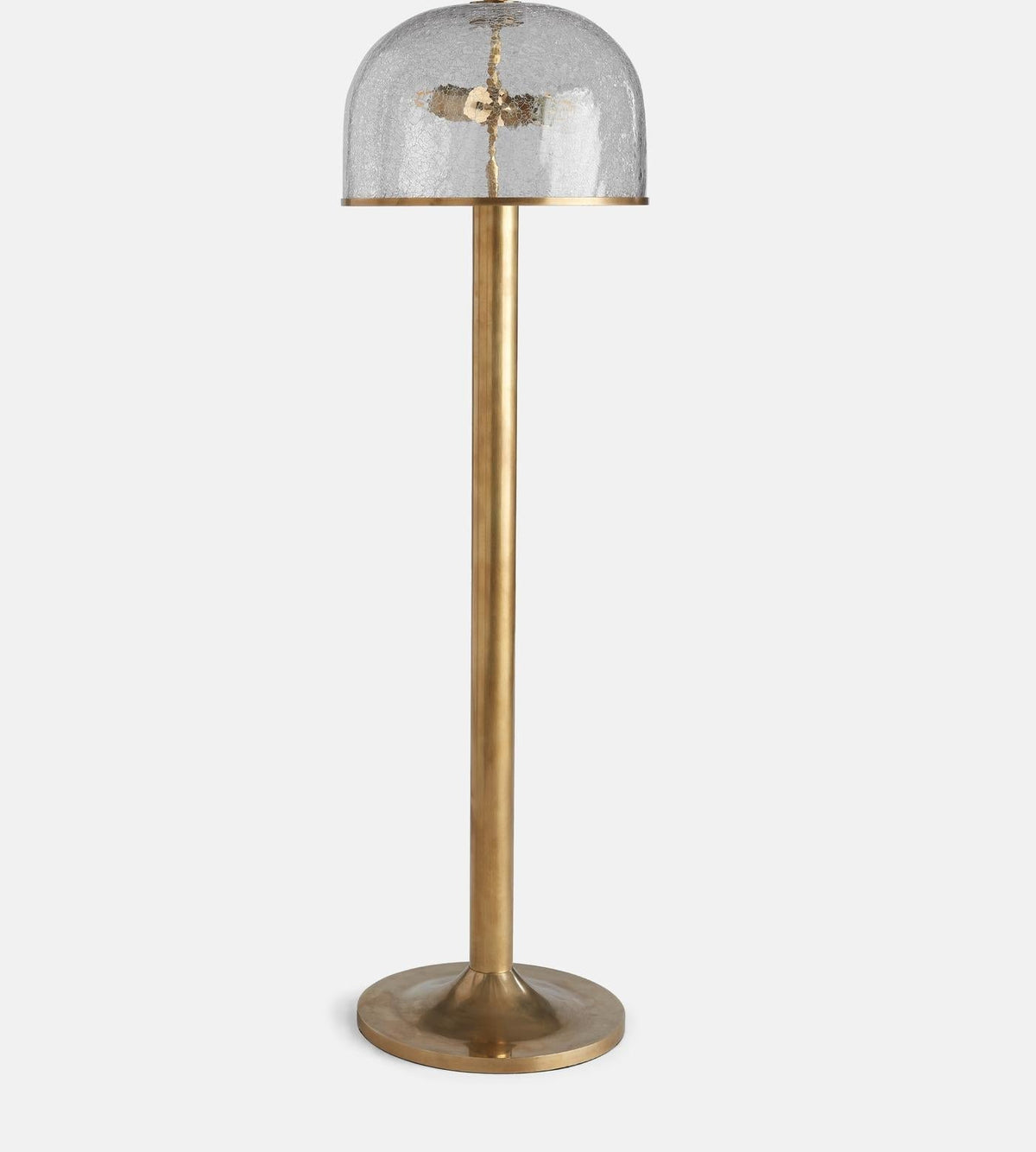 Clear Crackle Glass Floor Lamp Aged Brass | 130cm Tall 2 Light E26/e27 Dimmable Option Art Deco Casalola Lights Luxury