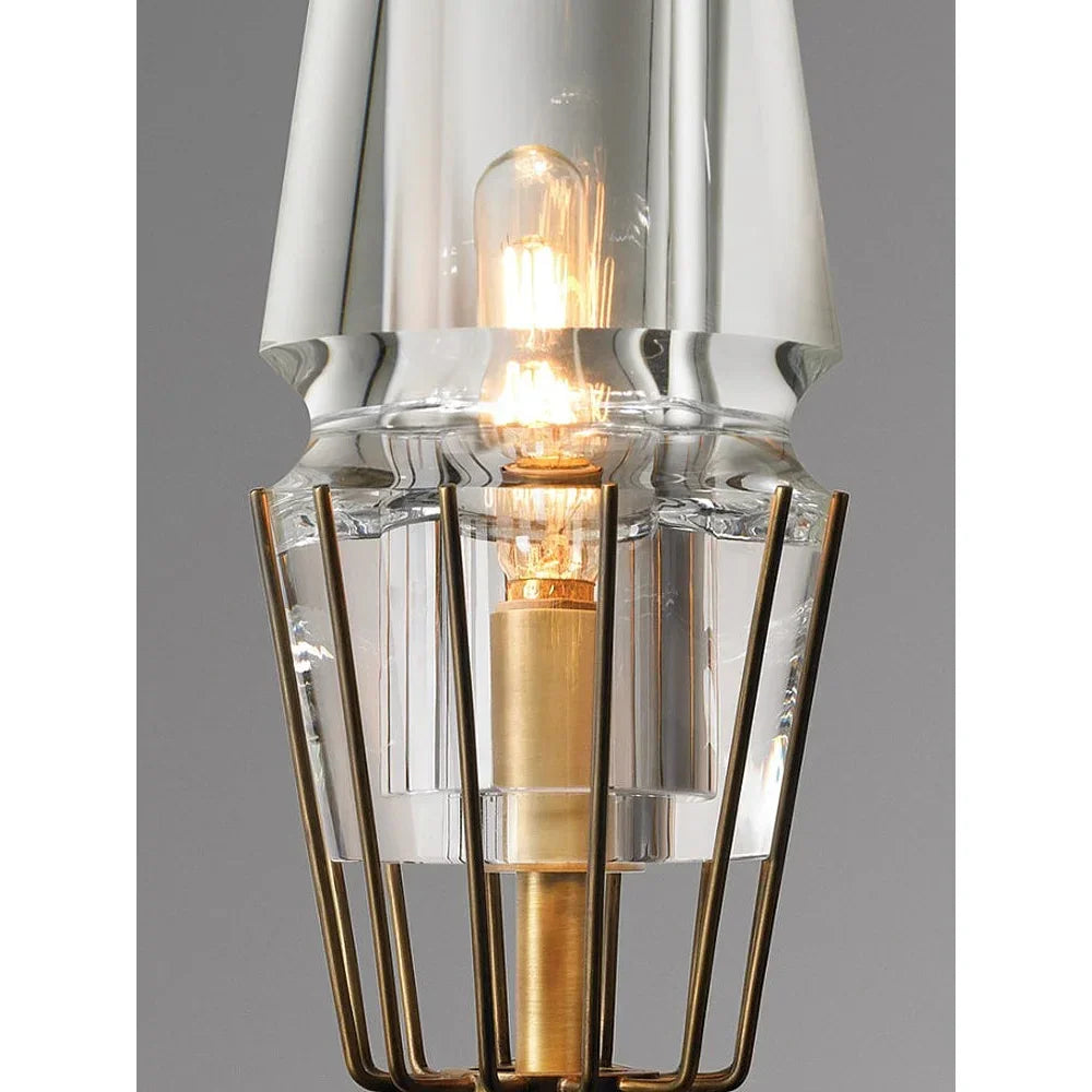 Art Deco Crystal & Copper Wall Sconce – Luxury Double Candle-style Light for Hallway Bedroom