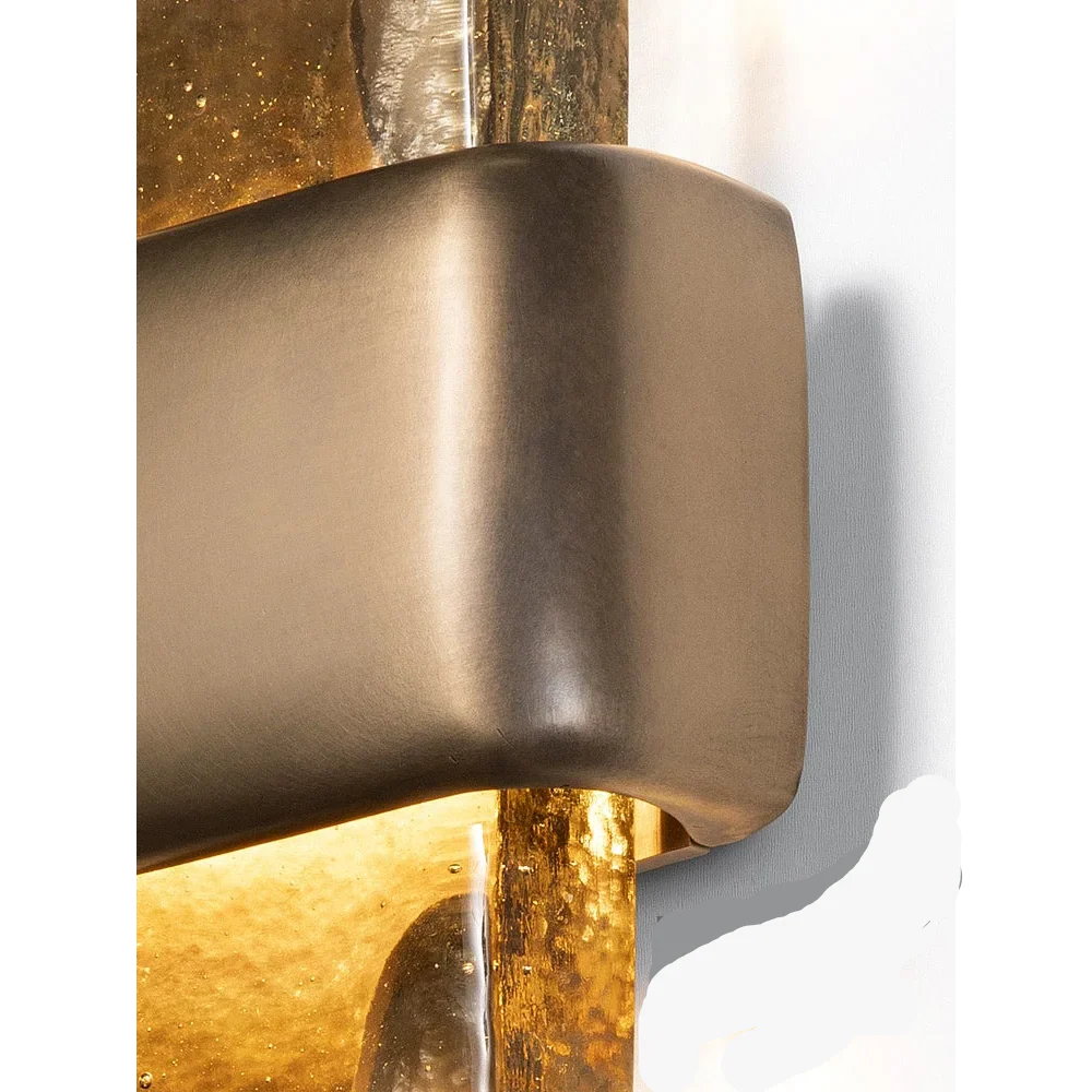 Glass and Copper Vertical Wall Light for Hallway & Living Room – Modern Sconce Casalolalights Luxury Lamps Interior